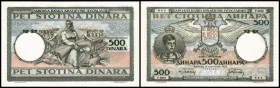 Nationalbank / Königreich Jugoslawien
 500 Dinar 6.9.1935, B-Y32, P-32 I