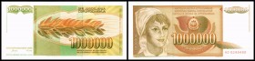 Sozialistische Förderale Republik
 1 Mio.Dinar 1.11.1989, B-Y103, P-99 Währungsreform 1 Dinar neu = 100 Dinar alt I