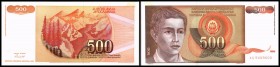 Währungsreform / 2. Ausgabe
 500 Dinar 1991, B-R157, P-109 I