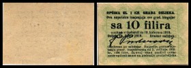 Notgeld 1.WK
 10 Filler 10.6.-10.8.1919, B-H50 Osijek II