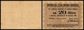 Notgeld 1.WK
 20 Filler 1.7.-31.12.1919, B-H53 Osijek III