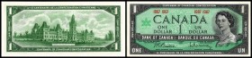 Dominion of Canada
 1 Dollar 1967, Beattie-Rasminsky, Jahreszahlen statt KN, P-84a I