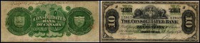 Specialized issues
 10 Dollars 1876, P-S1725, Einrisse, Nadelstiche Consolidated Bank IV