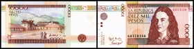 Banco de la Republica (ohne „El“)
 10.000 Pesos 6.1.1998, Dfa. IBSFB, P-443 I