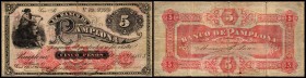 Specialized Issues
 5 Pesos 1.5.1883, No.00.2714 handschriftlich (nicht im Katalog) zu P-S706 Banco de Pamplona III/IV