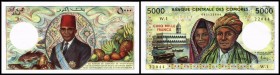 Banque Centrale
 5000 Francs o.D.(1984, Sign.6) Ser.W.1, Wz. verschwommen, P-12a I
