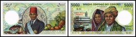 Banque Centrale
 5000 Francs o.D.(1984, Sign.6) Ser. K.03, dünnes Papier, Wz. deutlich, P-12a I