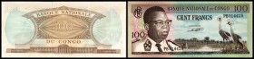 100 Francs 1.8.1964, P-6a, Währungsumstellung 1967 auf Makuta II+