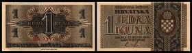 Government Notes
 1 Kuna 25.9.1942, (B-H265b/Ser. 2 Bst.) P-7b Nummern in Klammer nach Spezialkatalog Borna Barac 2002 I