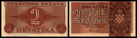 Government Notes
 2 Kuna 25.9.1942, (B-H266b/Ser. 2 Bst.) P-8 Nummern in Klammer nach Spezialkatalog Borna Barac 2002 I