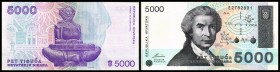 Republik
 5000 Dinara 15.1.1992, (B-H282) P-24a I/I-