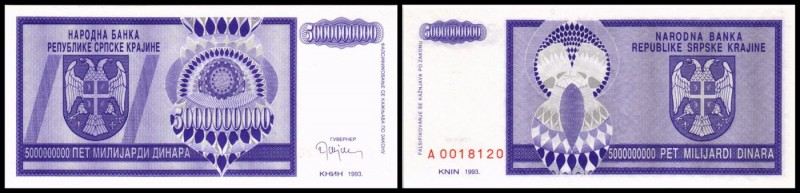 Narodna Bank / Nationalbank
 5 Mrd. Dinara 1993, (B-H306) P-R18a I