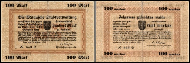 Notgeld (LE = Katalog Grabowski/Huschka/Schamberg 2006)
 100 Rb. 20.10.1915, LE...