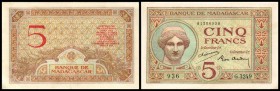 Banque de Madagascar
 5 Francs o.D.(1937/47, Sign.2) P-35b II