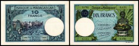 Banque de Madagascar
 10 Francs o.D.(1948/50, Sign.3) P-36c Nadelstiche II