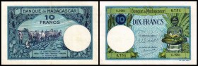 Banque de Madagascar
 10 Francs o.D.(1948/50, Sign.3) P-36c II-