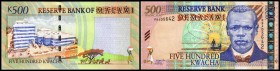 500 Kwacha 1.6.2003, Vs. re. Hologrammstreifen, Rs. gebr.SiStreifen, P-48A I