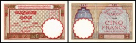 Banque d` Etat du Maroc
 5 Francs 1.8.1922, Serie P.19, P-23Aa I