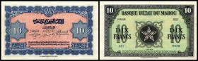 Banque d` Etat du Maroc
 10 Francs 1.8.1943, Sign.2, P-25(b) II-