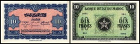 Banque d` Etat du Maroc
 10 Francs 1.3.1944, Sign.3) P-25(c) II