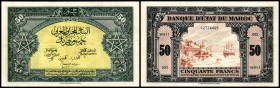 Banque d` Etat du Maroc
 50 Francs 1.3.1944, Sign.3) P-26(b) III+