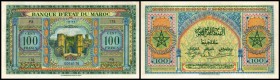 Banque d` Etat du Maroc
 100 Francs 1.5.1943, Serie P3, P-27(a) II+