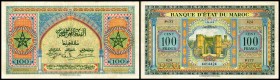 Banque d` Etat du Maroc
 100 Francs 1.5.1943, Sign.1) P-27(a) III+