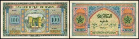 Banque d` Etat du Maroc
 100 Francs 1.3.1944, Serie M490, P-27(c) III+