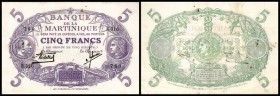 Banque de la Martinique
 5 Francs (1934/45, Didelot/Rosemain) Serie E.316. Nst., P-6 III