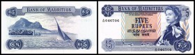 Bank of Mauritius
 5 Rupien o.D.(1967, Sign.4) P-30c I