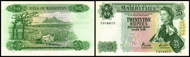 Bank of Mauritius
 25 Rupien o.D.(1973/82, Sign.4) P-32b II