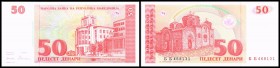National Bank of Macedonia
 50 Denari 1993, (B-M14) P-11a Nummern in Klammer nach Spezialkatalog Borna Barac 2003 I