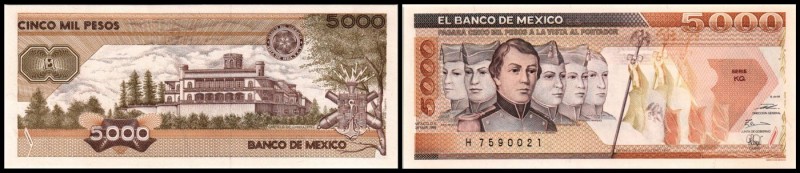 Banco de Mexico
 5000 Pesos 28.3.1989, Ser.KQ, P-88c I