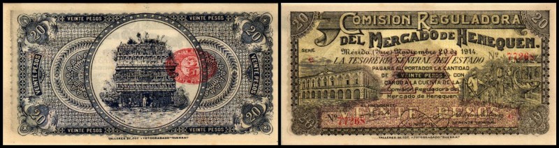 Yucatan/Comision Reguladora del Mercado de Henequen
 20 Pesos 20.11.1914, Serie...