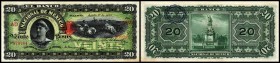Specialized Issues
 20 Pesos 1.8.1913, Serie AD MM, Rs kleiner Fleck, P-S259d Banco National II-