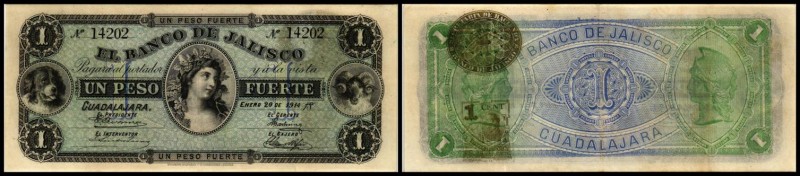 Specialized Issues
 1 Peso 20.1.1914 (18.gestrichen) P-S313a Banco de Jalisco I...