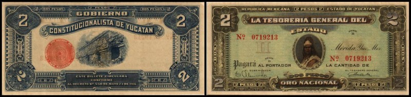 Specialized Issues
 2 Pesos 23.5.1916, Serie B, P-S1136 Tesoria General Yucatan...