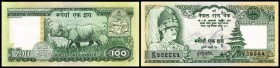 Central Bank
 100 Rupien o.D.(1981, Sign.13) Ser. 24 mm lang, gebr. SiStr., P-34f I