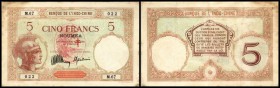 Banque de I’Indochine
 5 Francs (1945) Serie M.67, Randflecken; P-4b III-