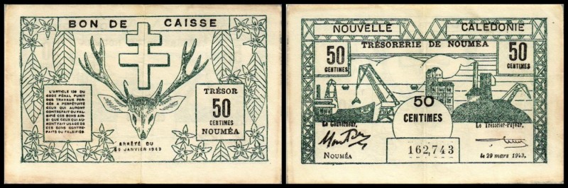 Tresorerie / Bon de Caisse
 50 Cent. 29.3.1943, P-54, l. fleckig II/III