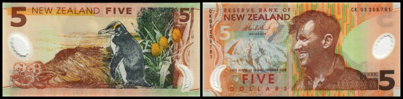 Reserve Bank
 5 Dollars (20)05 Sir E.Hillary und Mt.Everest, Polymer, P-185b Ba...