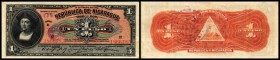 Republik – Tesoria General
 1 Peso 1.1.1910, Serie B, Vs 2 runde Stempel 17/15 mm, Nr.778?, P-44b II/III