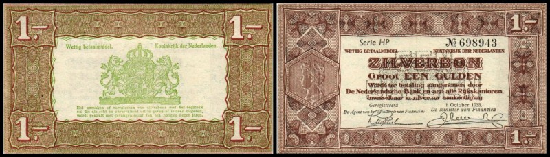 1 Gulden 1.10.1938, Ser. HP, P-61 II+