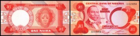 Central Bank / neue Währung
 1 Naira o.D.(1984- Sign.6 „Dom.Op. ) P-19c I