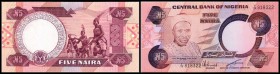 Central Bank / neue Währung
 5 Naira o.D.(1984 -, Sign.6 Dom. Op. ) P-24a I