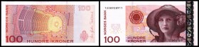 100 Kronen 2003, 2x5 gelbe Punkte beim Kranz im Schaurand, P-49a I