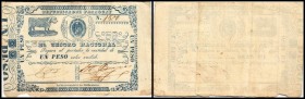 Republik – Tesoro Nacional
 1 Peso (1865) ohne Wz, P-21 III-