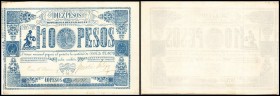 Republik – Tesoro Nacional
 10 Pesos (1865) Wz Oval mit Stern, P-26 I-