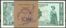 Republik - Government
 Lot 100 Stück 1 Guarani, L.1952, Serie A, mit Banderole der Bc.Central vom 2.6.1971, P-193a I