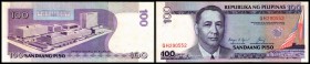 Republic / Central Bank / English Issue
 100 Pesos o.D.(1987/94, Sign.12) KN rot, P-172c I-